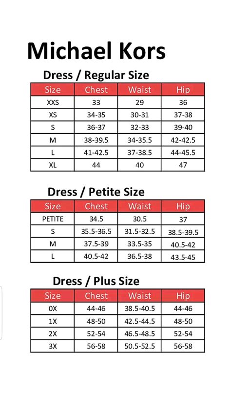 michael kors dress sizing|michael kors pants size chart.